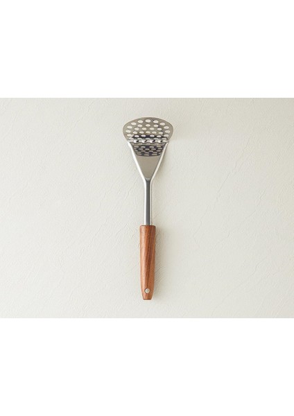 26 cm Ahşap Patates Ezici, Şık ve Kullanışlı Servis Gereci, Kahverengi Renk