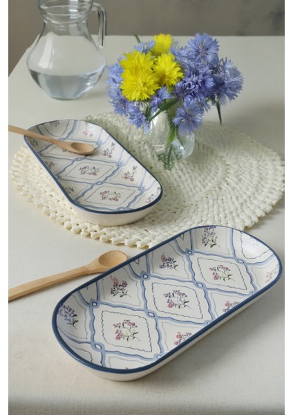 Çok Renkli Kayık Tabaklar, 26 Cm, 2'li Set, Şık ve Kullanışlı Tasarım