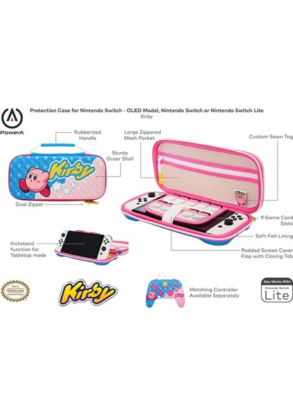 Nintendo Switch OLED Carrying Bag Taşıma Çantası Kirby Edition Lisanslı Lite Uyumlu modelleri