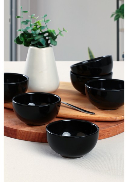 Mini Siyah Çerezlik ve Sosluk Seti, 8 Cm, 6 Adet