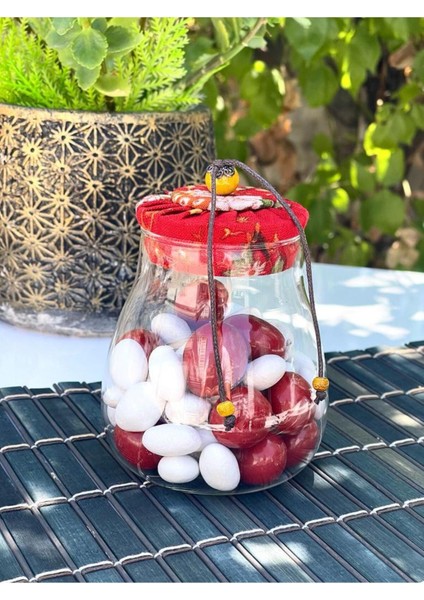 Kareli Cam Kavanoz, 350 Ml, Siyah Kapak, Şık ve Kullanışlı Mutfak Gereci