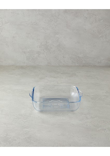 Şeffaf Cam Kare Fırın Kabı 24X21 Cm, Isıya Dayanıklı ve Şık Tasarım
