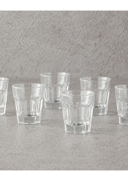 6'lı 45 ml Şeffaf ve Bordo Cam Bardak Seti, Şık ve Kullanışlı Tasarım