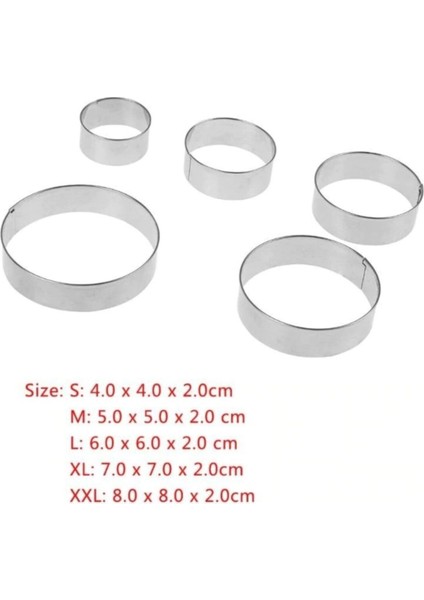 Metal Yuvarlak Kurabiye Kalıbı Seti, 5 Parça, Çok Renkli, Lezzetli Şekiller Yaratın fırsatları