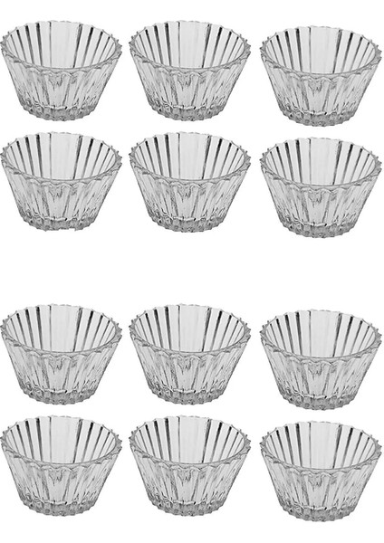 12'li Mini Cam Şekerlik ve Sosluk Seti, Kahverengi, Eşsiz Tasarım modelleri