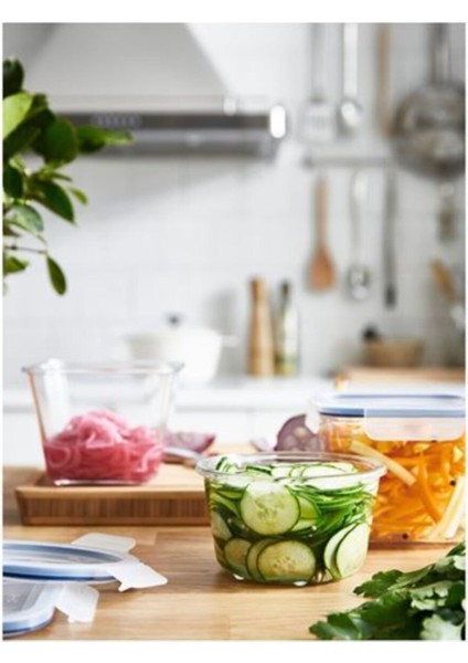 Turuncu Yuvarlak Cam Saklama Kabı, 600 Ml, Dayanıklı ve Şık Tasarım fiyatları