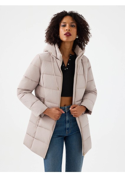 Regular Fit Bej Kadın Mont LF2041091