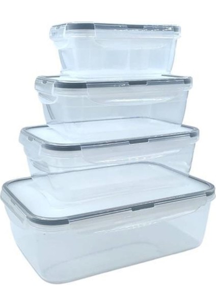 4'lü Renkli Iç Içe Sızdırmaz Kapaklı Saklama Kapları LC315