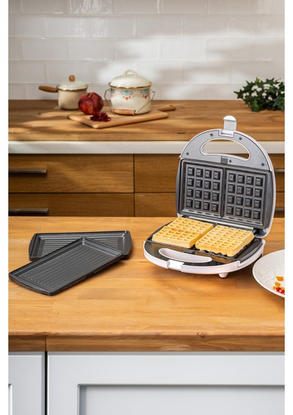 Beyaz Tost Makinesi, Pratik ve Şık Ekmek Kızartma Cihazı fırsatları