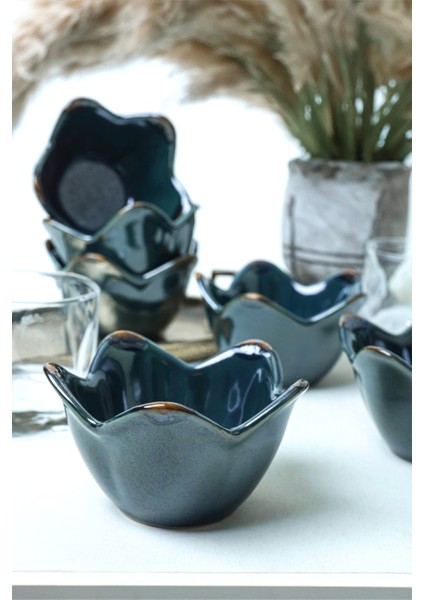 Zümrüt Zambak Çerezlik ve Sosluk Takımı, 12 Cm, 6'lı Set modelleri