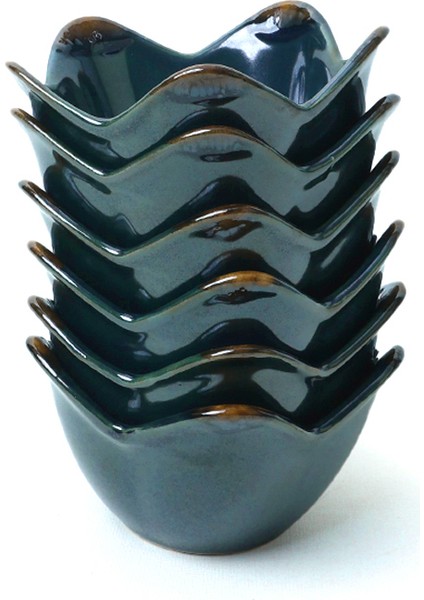 Zümrüt Zambak Çerezlik ve Sosluk Takımı, 12 Cm, 6'lı Set