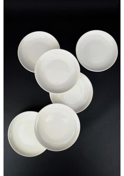 6'lı Porselen Pasta ve Sunum Tabağı Seti, 17 Cm, Krem Renk modelleri