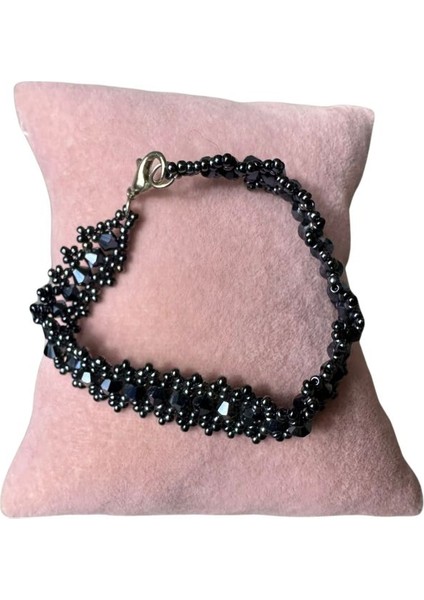 0540 El Yapımı Kristal Boncuk Bileklik / Lacivert