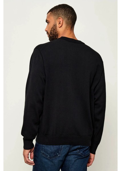 Calvın Kleın Erkek Marka Logo Nakışlı Yuvarlak Yaka Şık Görünüşlü Günlük Kullanıma Uygun Siyah Kazak LV04RC309G Ub1 modelleri