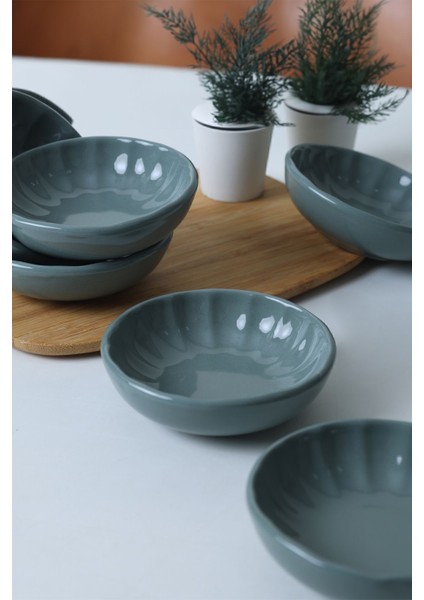 Yeşil Sirius Çerezlik ve Sosluk Seti, 12 Cm, 6'lı Paket