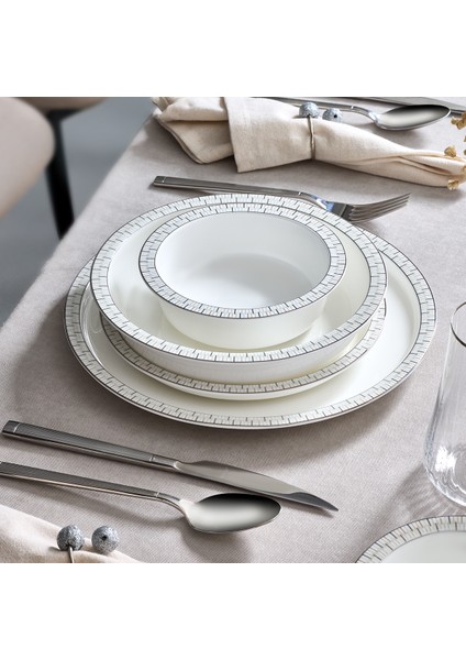 Alaia Stella Platin 60 Parça 12 Kişilik Yemek Takımı fırsatları