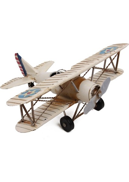 Dekoratif Metal Uçak Çift Kanatlı