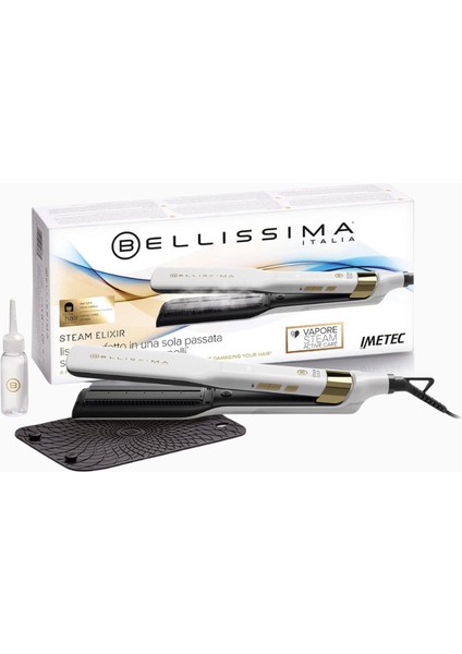Bellıssıma Steam Elixir Buharlı Saç Düzleştirici, Argan Yağı Seramik Kaplama, 4 Sıcaklık