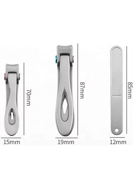 Ultra Geniş Ağızlı Paslanmaz 3 Lü Tırnak Makas Seti