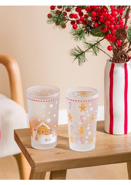 Yılbaşı Temalı Cam Bardak Seti 2'li 570 ml (W5)