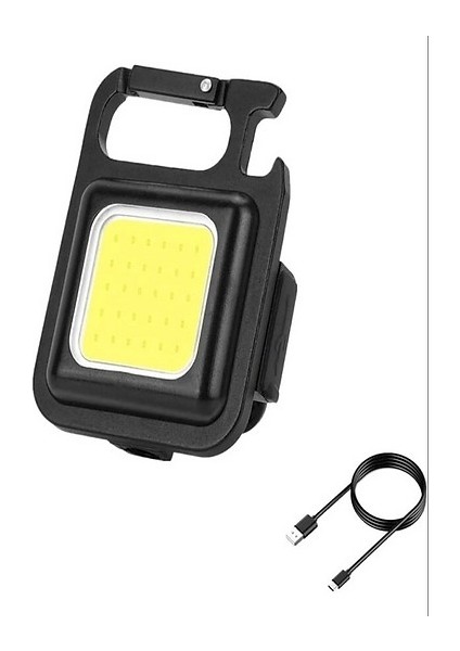 Şarj Edilebilir Metal Kasa Led, Anahtarlık El Feneri, Mıknatıslı