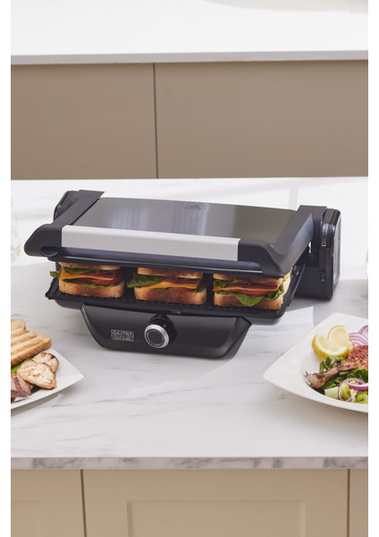Şık Siyah Antibakteriyel Tost Makinesi, Pratik ve Dayanıklı Tasarım