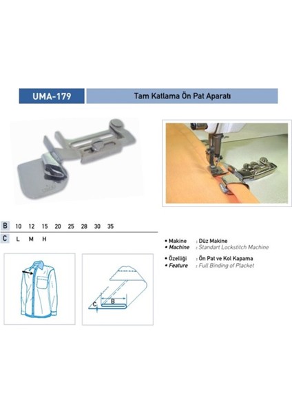 35MM Tek Katlama Ön Pat Aparatı UMA-179, Dayanıklı ve Kullanışlı Tasarım