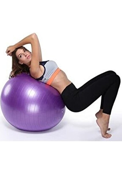 Pilates Topu 65 cm PVC Malzeme ile Denge ve Güçlendirme Amaçlı Kullanım