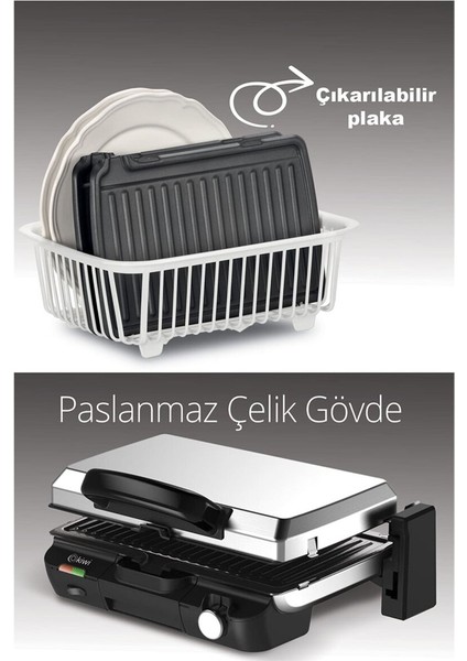 Siyah Izgara ve Tost Makinesi, Pratik ve Şık Tasarım