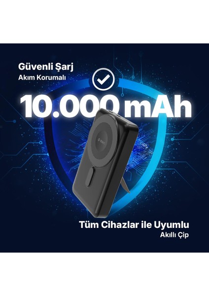 Recharger M 10.000MAH Magsafe Uyumlu Pd 20W Lightning ve Usb-C Dahili Kablolu Stantlı 2BB237S modelleri