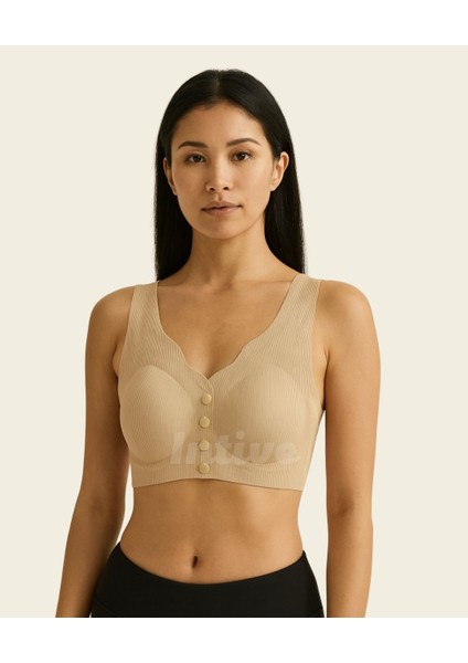 Elise Ithal Fitilli Önü Çıtçıt Düğmeli Açılabilen Üstün Kalite Dikişsiz Lazer Kesim Bralet