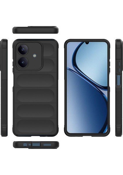 Realme C63 Kılıf Esnek Tpu Oyuklu Arka Yüzey Tasarımlı Zore Etnik Silikon Kapak - Koyu Yeşil modelleri