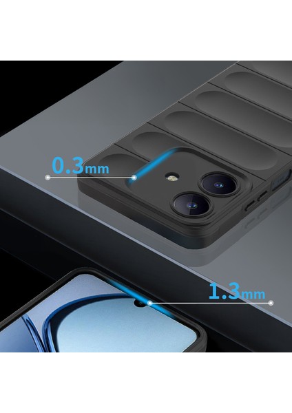 Realme C63 Kılıf Esnek Tpu Oyuklu Arka Yüzey Tasarımlı Zore Etnik Silikon Kapak - Koyu Yeşil fırsatları