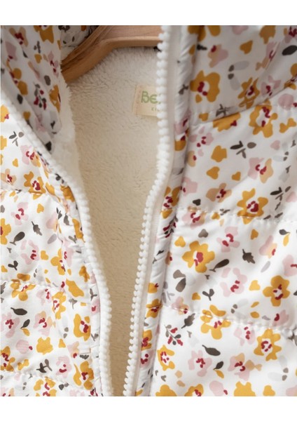 Kız Yelek Çiçek Baskılı Ekru fiyatları