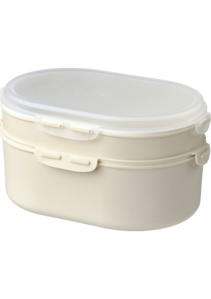 Kapaklı Plastik Saklama Kabı, Açık Gri-Bej, 0,2 Lt x 0,6 Lt, 2 Parça, Kuru Gıdalar Içindir.