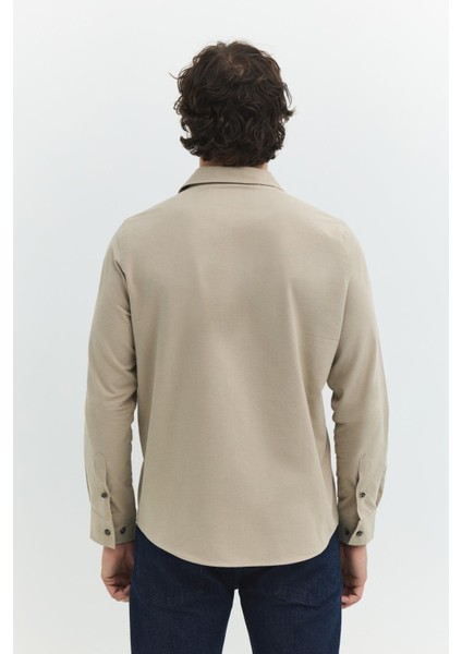Regular Fit Taş Rengi Erkek Gömlek fırsatları