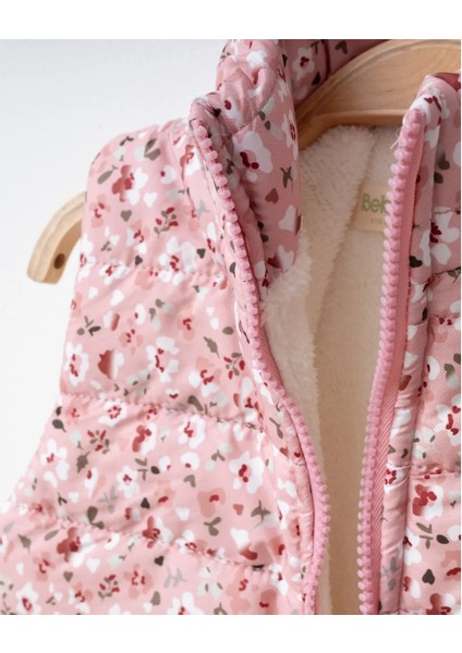 Kız Yelek Çiçek Baskılı Ekru fiyatları