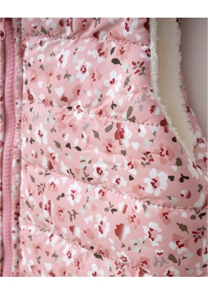 Kız Yelek Çiçek Baskılı Ekru modelleri