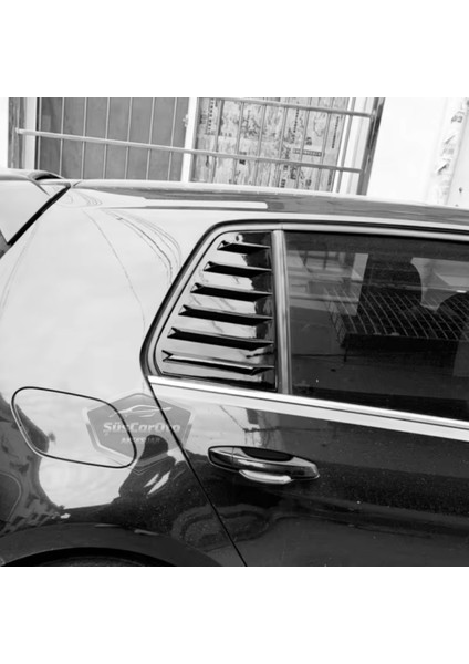 Vw Golf 7 7.5 2012-2020 Uyumlu Kelebek Cam Izgarası Kelebek Cam Vizörü Havalandırma Sağ Sol Takım Parlak Siyah