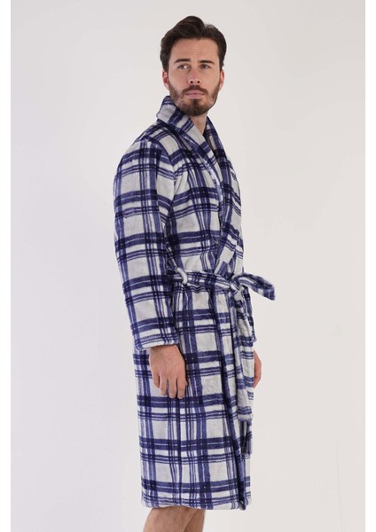 Erkek Indigo Renk Welsoft Uzun Kollu Kuşaklı Cepli Sabahlık C5T7N0303 modelleri