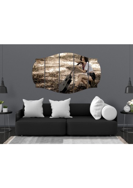 Yeşil Müzik Aleti Gitar Kız Mdf Tablo 1392 (Model C) fiyatları