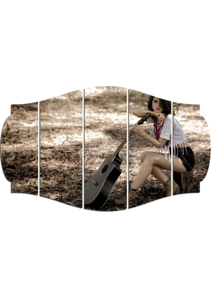 Yeşil Müzik Aleti Gitar Kız Mdf Tablo 1392 (Model C) modelleri