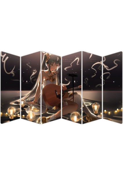 Yeşil Gitar Temalı Mdf Tablo, Kız Figürlü Dekorasyon, Müzik Severler Için Şık Hediye modelleri