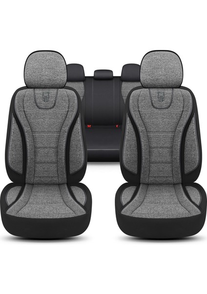 City Serisi Audı A5 Coupe 2007-2016 ile Uyumlu Koltuk Kılıfı, Gri-Siyah