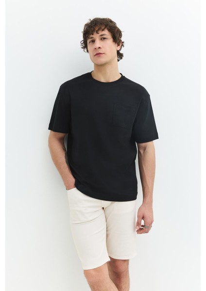 Rahat / Relax Fit Siyah Erkek T-Shirt fiyatları