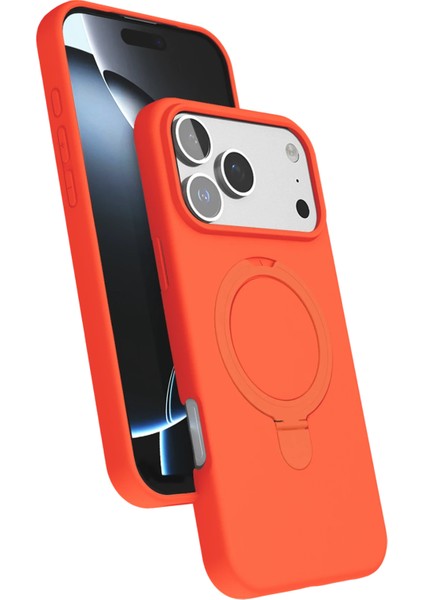 Msa-Shop Newface Apple Iphone 17 Pro Max Regal Magsafe Standlı Kapak - Turuncu