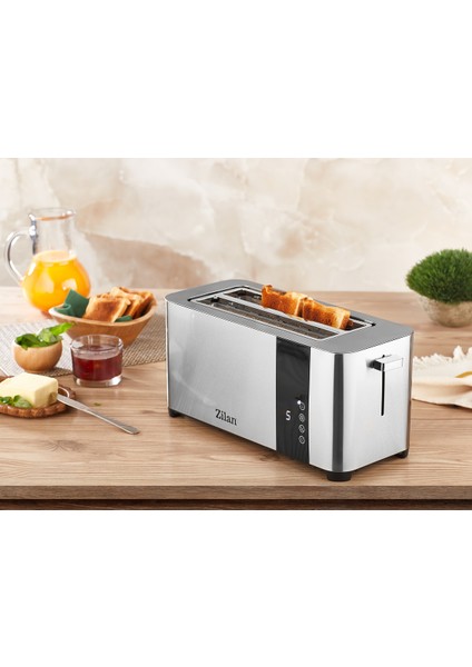 Dijital Ekmek Kızartma Makinesi, Yeniden Isıtma, Buz Çözme, 1400W, Beyaz