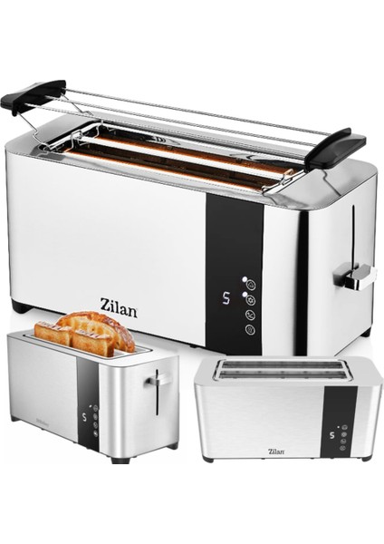 Dijital Ekmek Kızartma Makinesi, Yeniden Isıtma, Buz Çözme, 1400W, Beyaz indirimleri