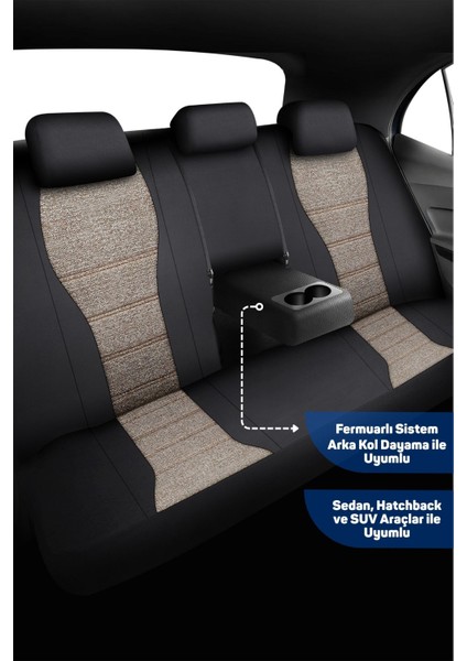 City Serisi Bmw 5 2003-2010 ile Uyumlu Koltuk Kılıfı, Kahverengi fırsatları