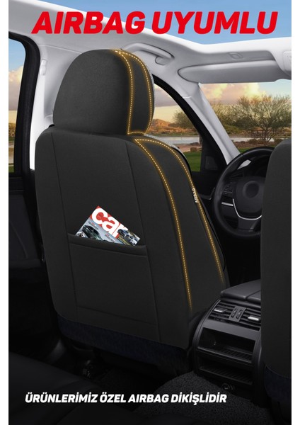 City Serisi Ford Tourneo Courier 2024 Sonrası ile Uyumlu Koltuk Kılıfı, Gri-Siyah indirimleri